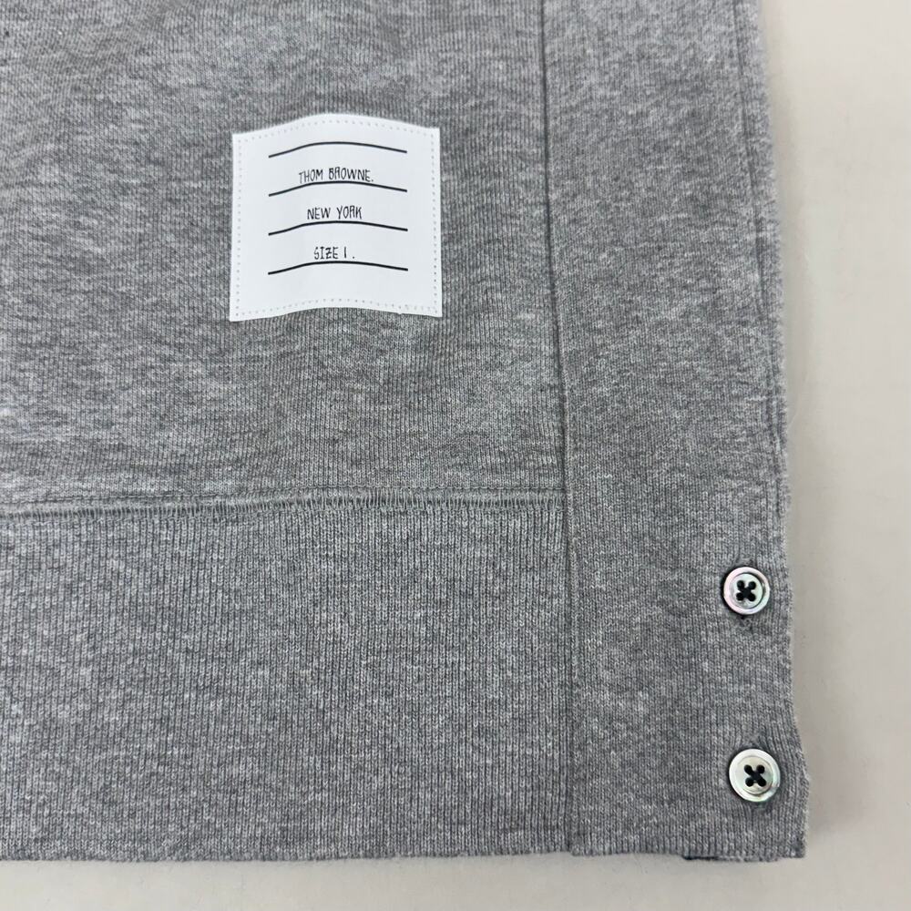 THOM BROWNE Crew Neck Classic Pullover LoopBack Men's Sz 1 Grey MJT085A-03377 - Picture 5 of 12
